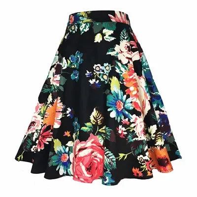 Small Red Polka Dot Midi Summer Pin Up High Waist Retro Vintage Rockabilly 50s Women Skirt