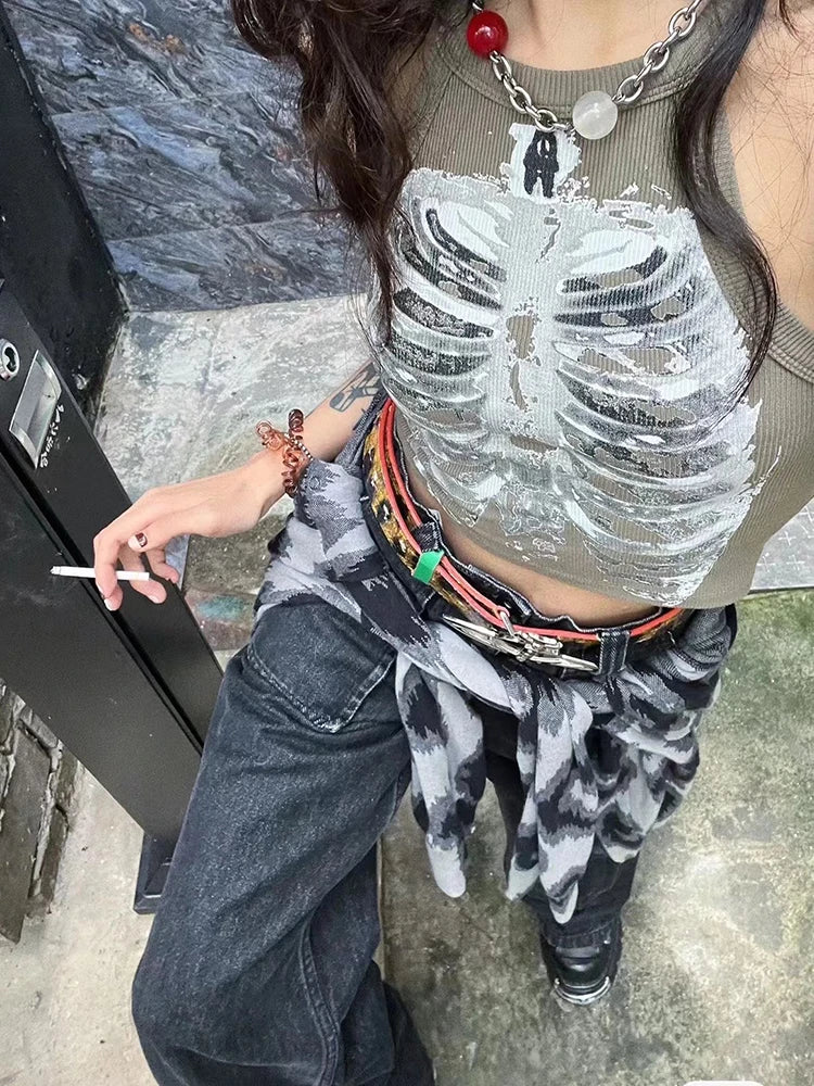 Cyber Retro X-ray Skeleton Crop