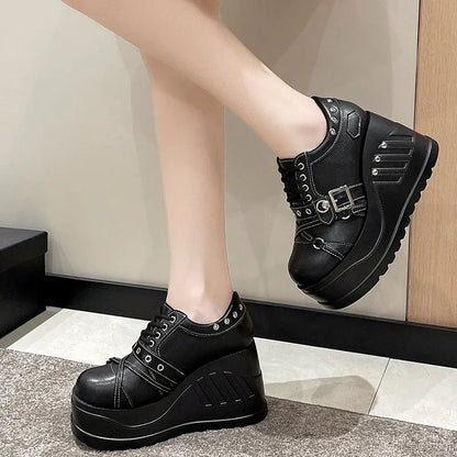 Gothic Mary Jane Strap Up Platforms