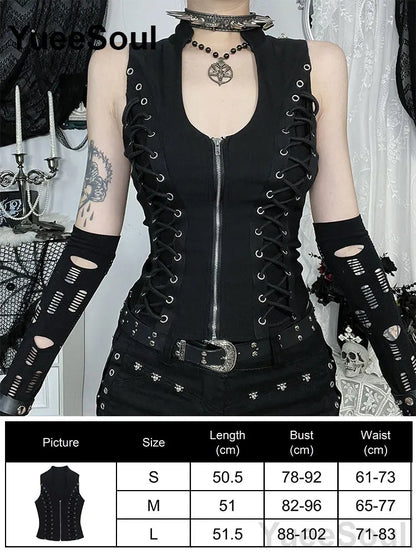 Gothic Lace Mesh Crop Spaghetti Strap Tops