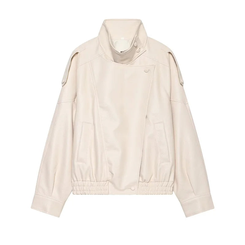 Fall Pebble Faux Leather Jacket