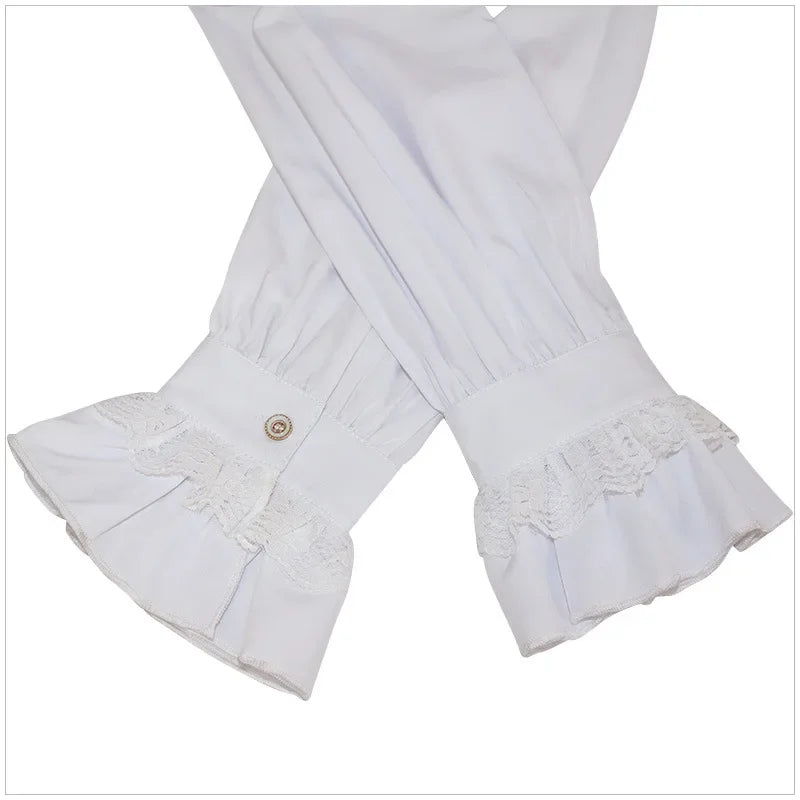 Vintage White Ruffled Vampire Renaissance Victorian Steampunk Gothic Shirt Men