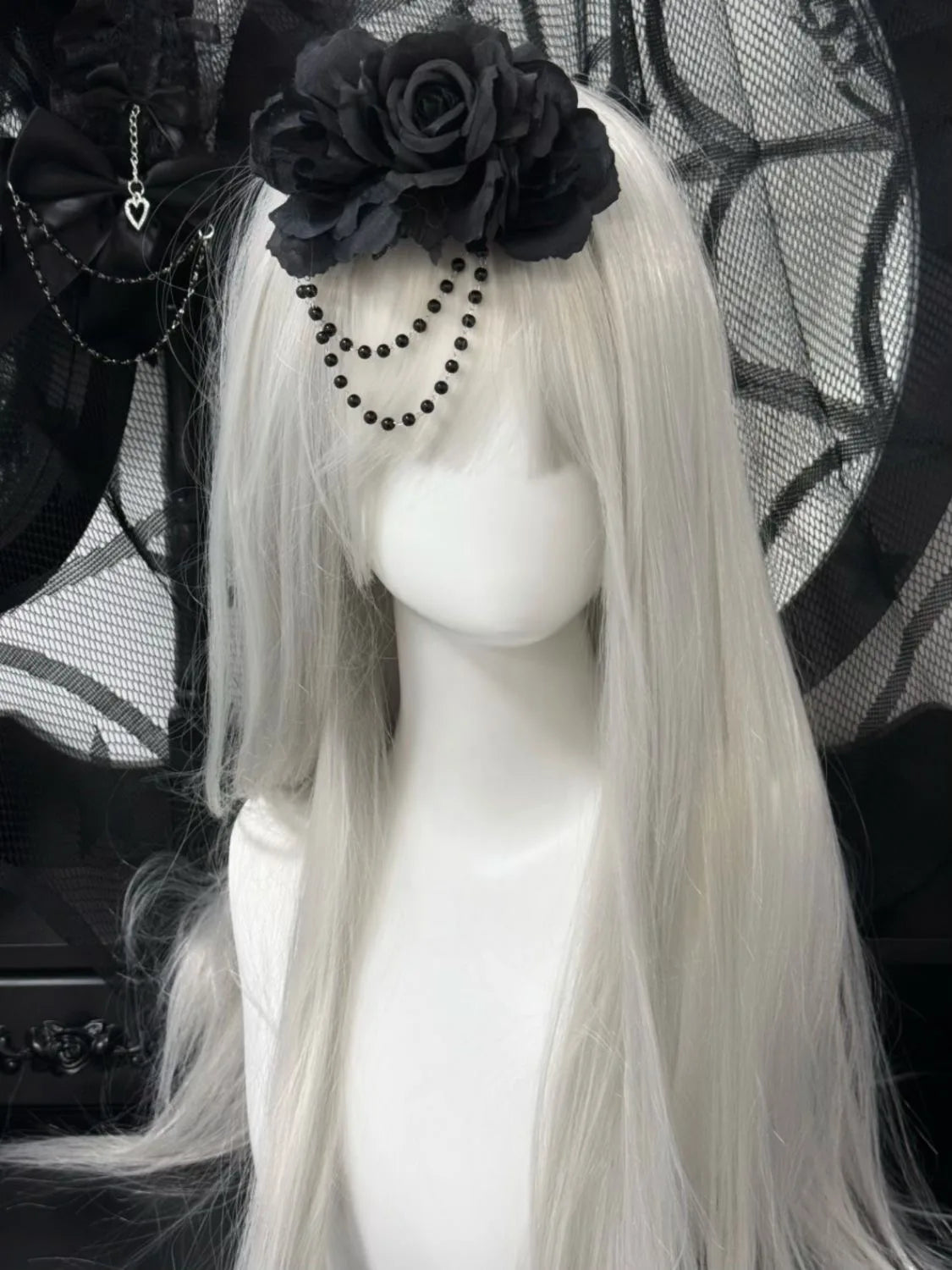 Black Rose Handmade Goth Hairpin