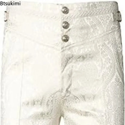 Gothic Pants Vintage Vampire  Steampunk Jacquard Leisure Slim