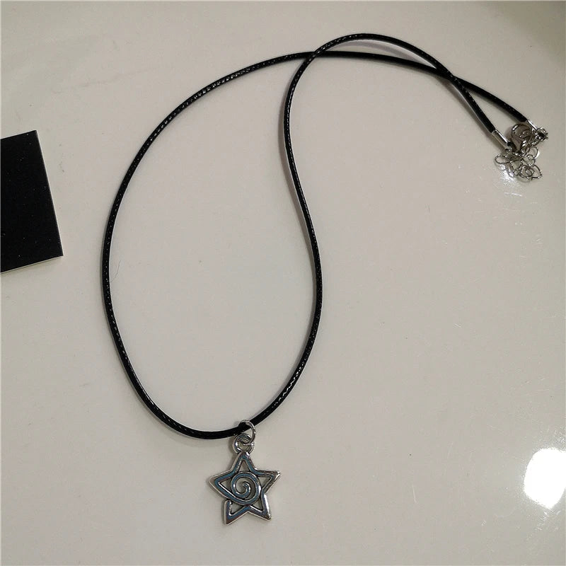 Black Star Cross Red Heart Pendant Ghost Claw Choker Chain Necklace Vintage
