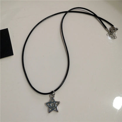 Black Star Cross Red Heart Pendant Ghost Claw Choker Chain Necklace Vintage