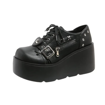 Gothic Mary Jane Strap Up Platforms