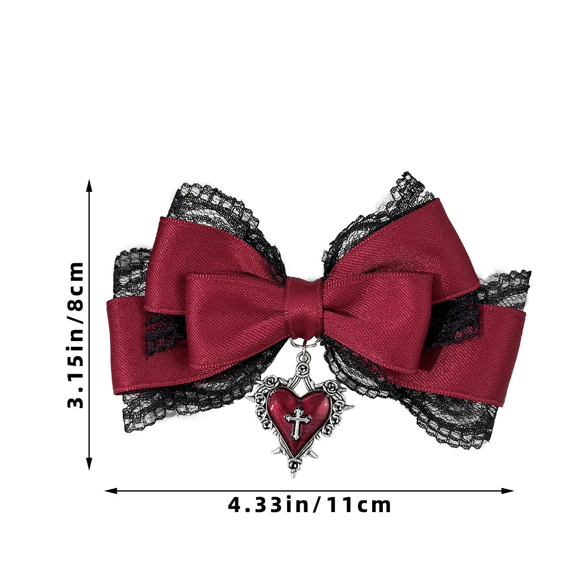 Gothic Lolita Style Hair Clip Black Ribbon Bow