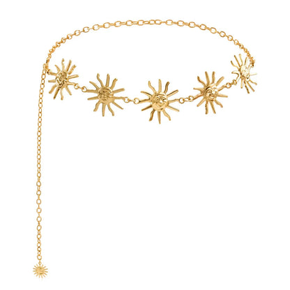 Fashion Golden Tassel Waist Chain Belt Female Bohemian Metal Punk Goth Moon Designer Belts for Women High Quality Dress Chains
