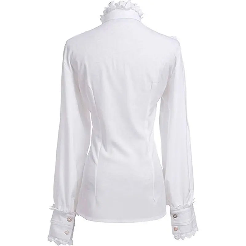 Vintage Ruffle High Collar Gothic Blouse