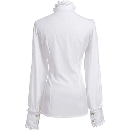 Vintage Ruffle High Collar Gothic Blouse