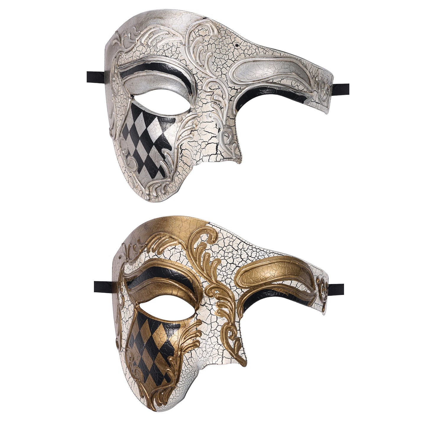 Men's masquerade mask Vintage Venice Phantom of the Opera half face