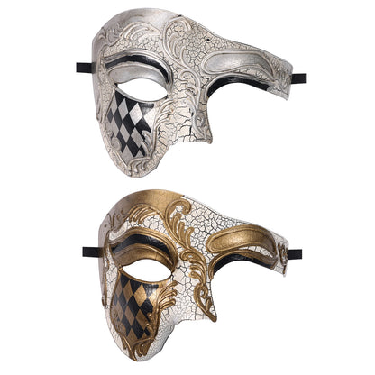 Men's masquerade mask Vintage Venice Phantom of the Opera half face