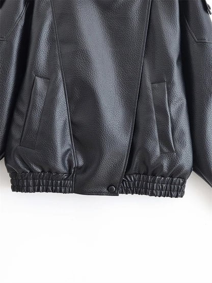 Fall Pebble Faux Leather Jacket