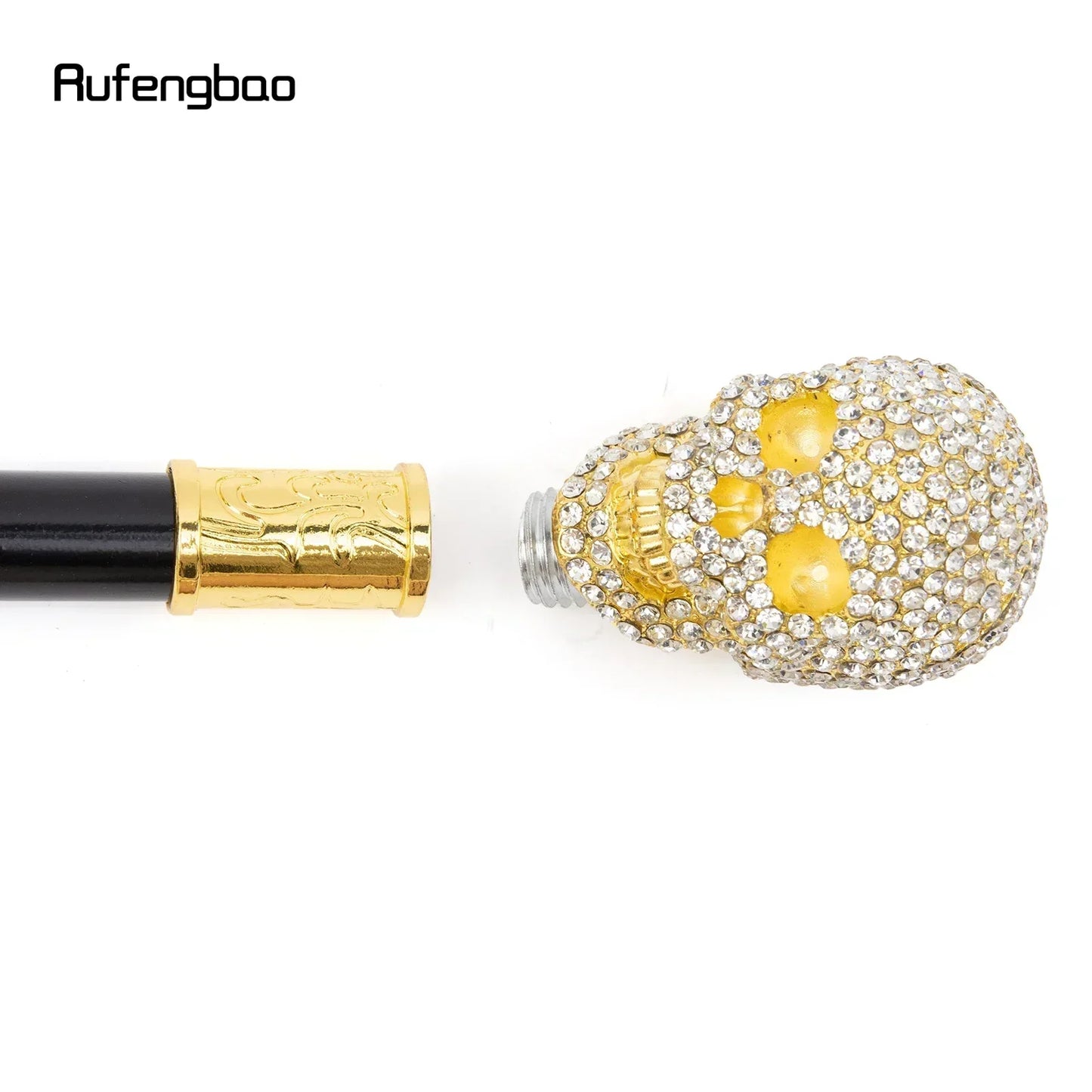 Artificial White Diamond Skull Walking Cane Gentleman