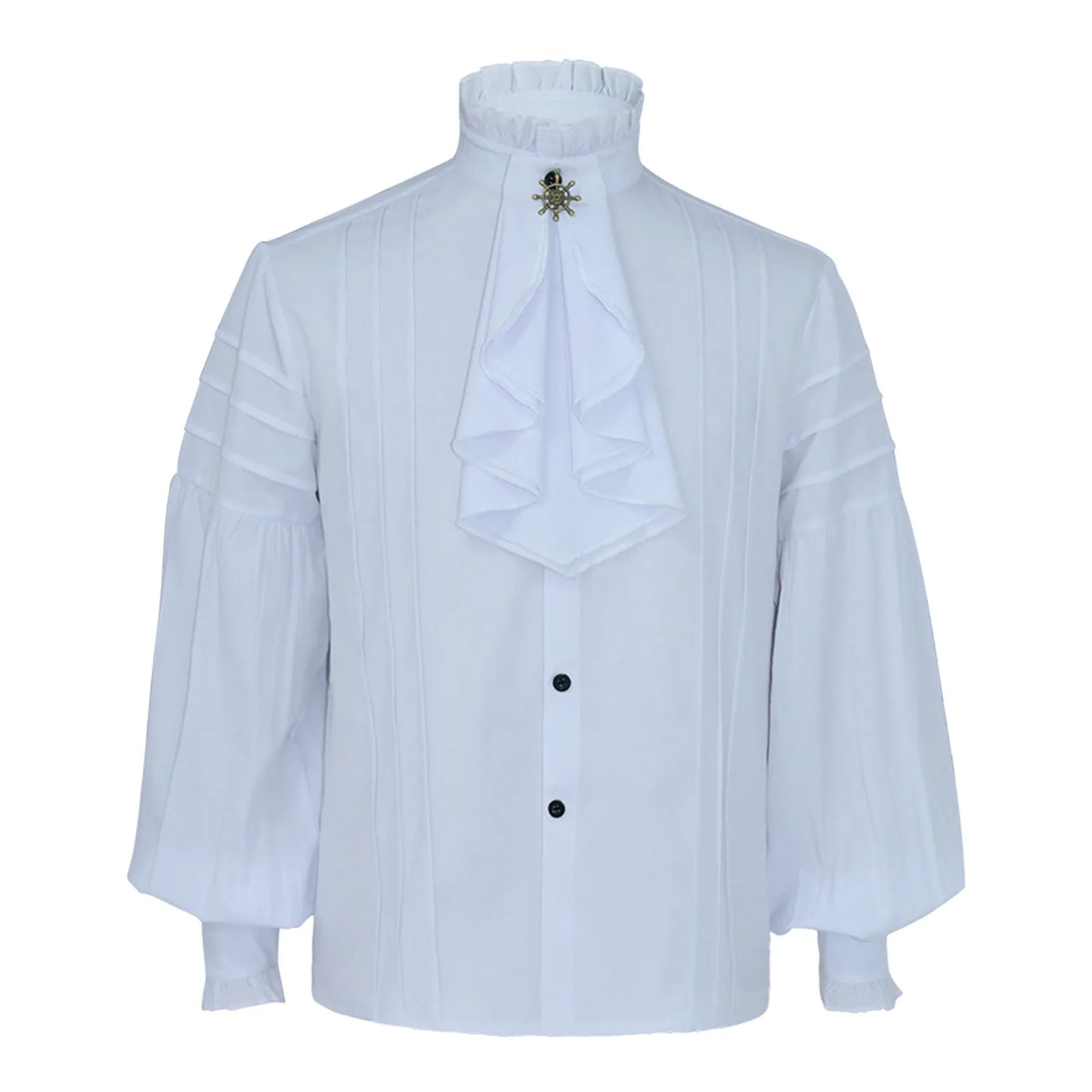 Men's Ruffle Shirts Gothic Vintage Court Style Turtleneck Long Sleeve Vampire Victorian