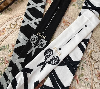 Scissors Lolita Over-the-knee Lace Bow Stockings