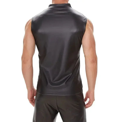 Matte Black Leather StretchVest