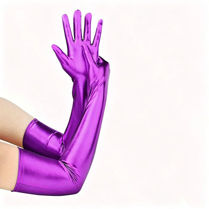 Leather Long Gloves Party Nightlub