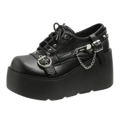 Gothic Mary Jane Strap Up Platforms