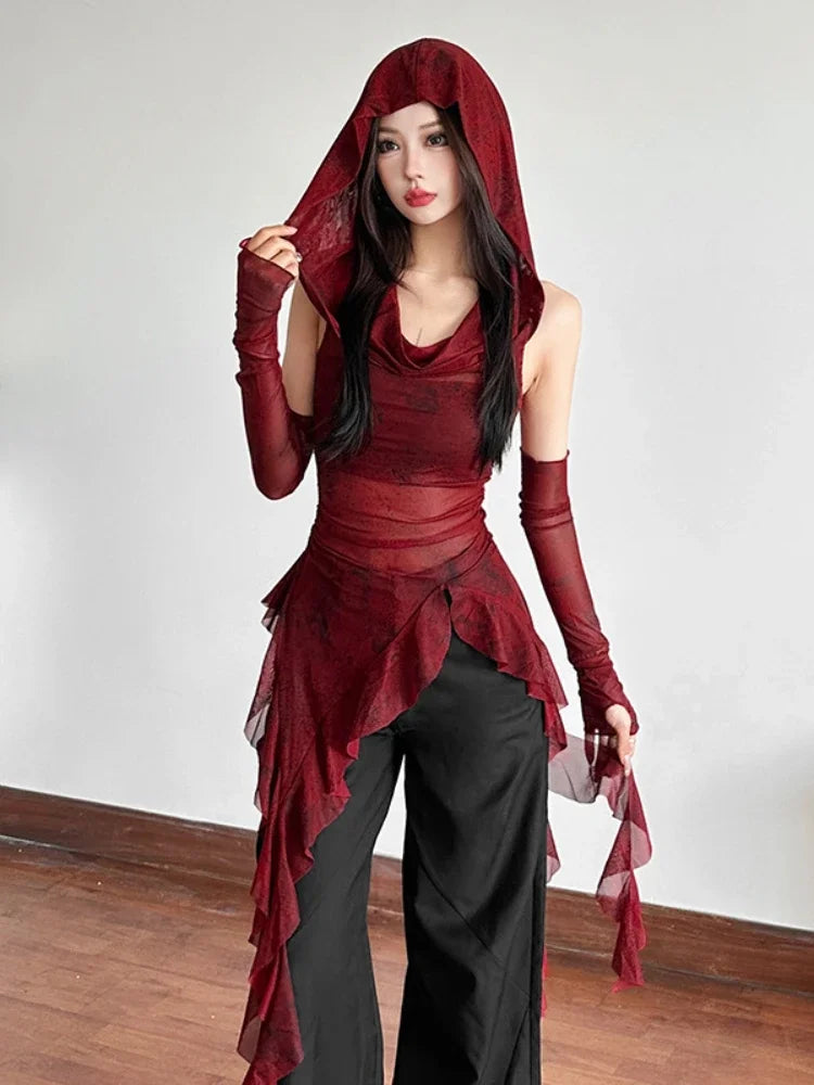 Romantic Edges Red Hooded Cyber Assassin