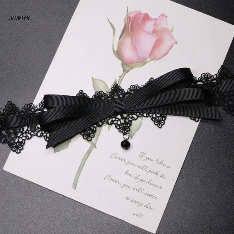 Black Lace Bowknot Choker Vintage Choker Necklace