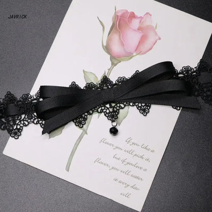 Black Lace Bowknot Choker Vintage Choker Necklace