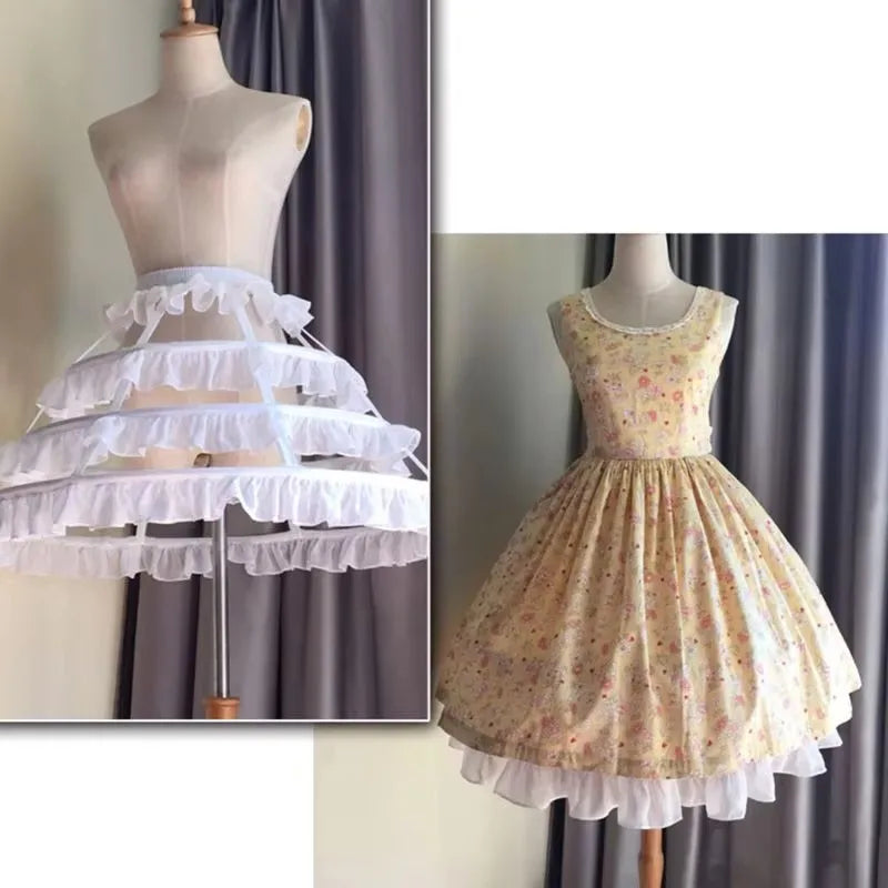Hollow Lace Bird Cage Fish Bone Skirt Cosplay Dress Skirt Petticoat Dress