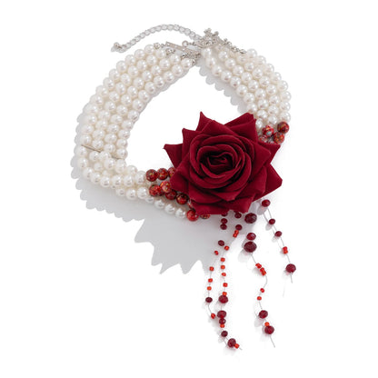 Dripping Blood Imitation Pearls Necklace Choker
