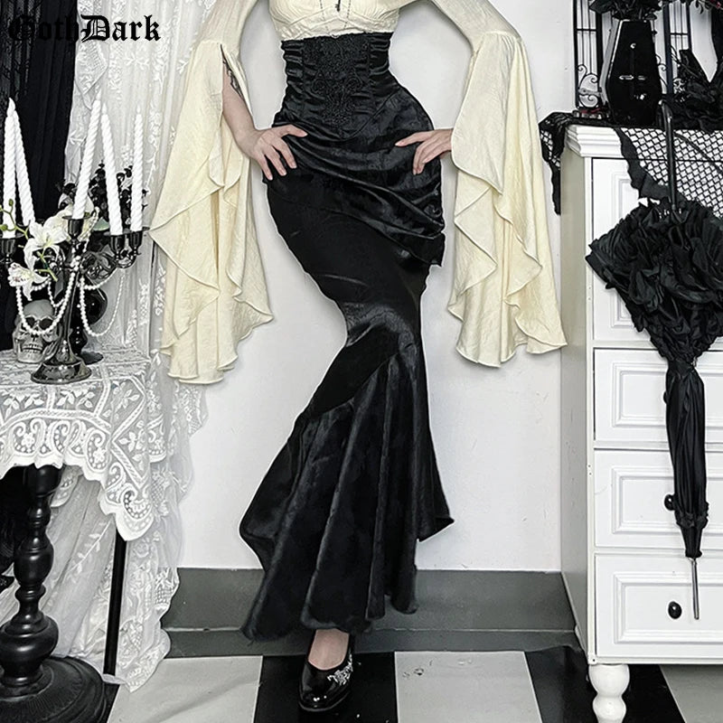 Asymmetrical Maxi Gothic High Rise Mermaid Skirts