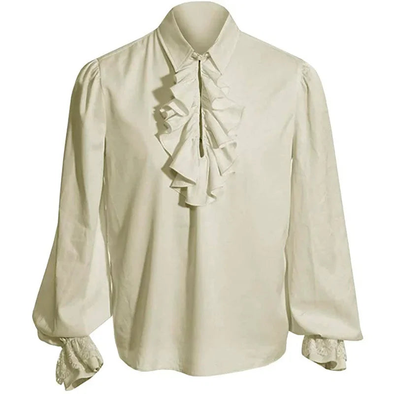 Vampire Renaissance Victorian Shirt White Steampunk Ruffle