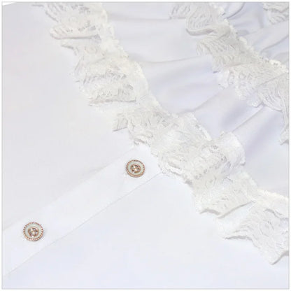 Vintage White Ruffled Vampire Renaissance Victorian Steampunk Gothic Shirt Men