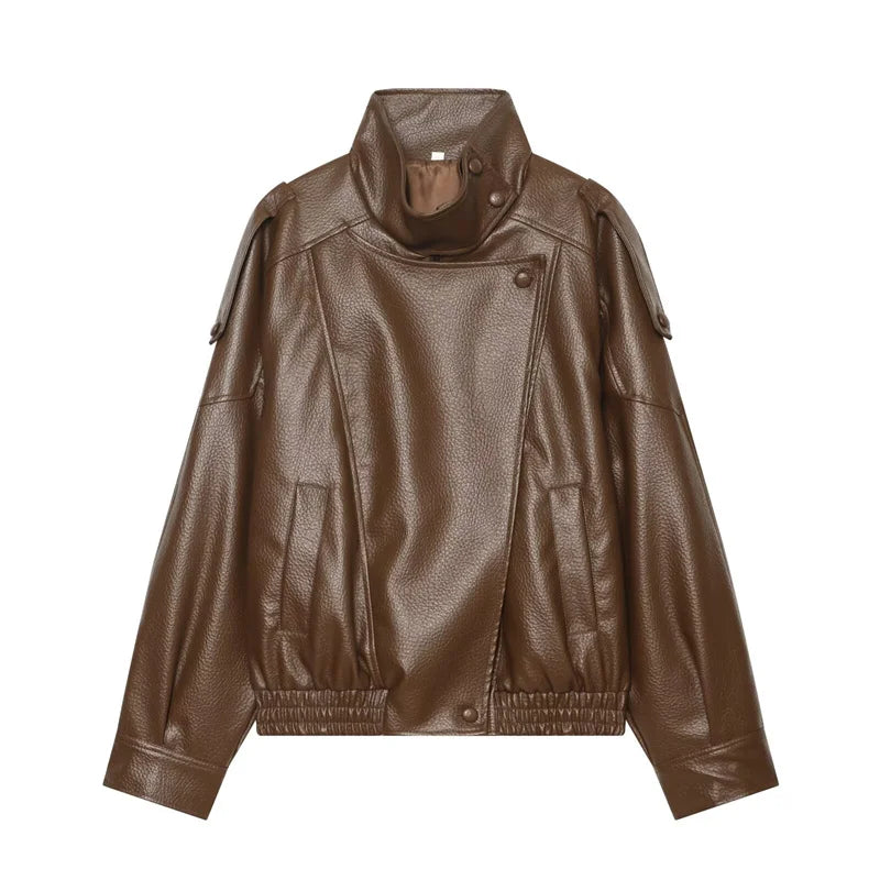 Fall Pebble Faux Leather Jacket
