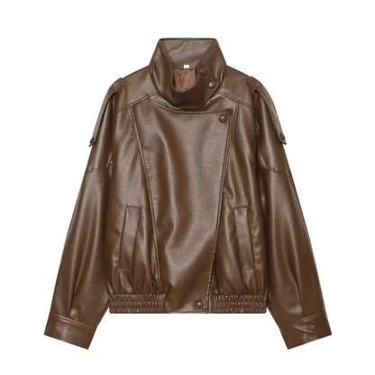 Fall Pebble Faux Leather Jacket