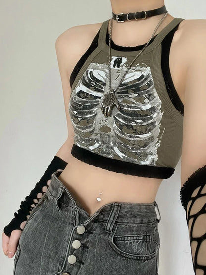 Cyber Retro X-ray Skeleton Crop