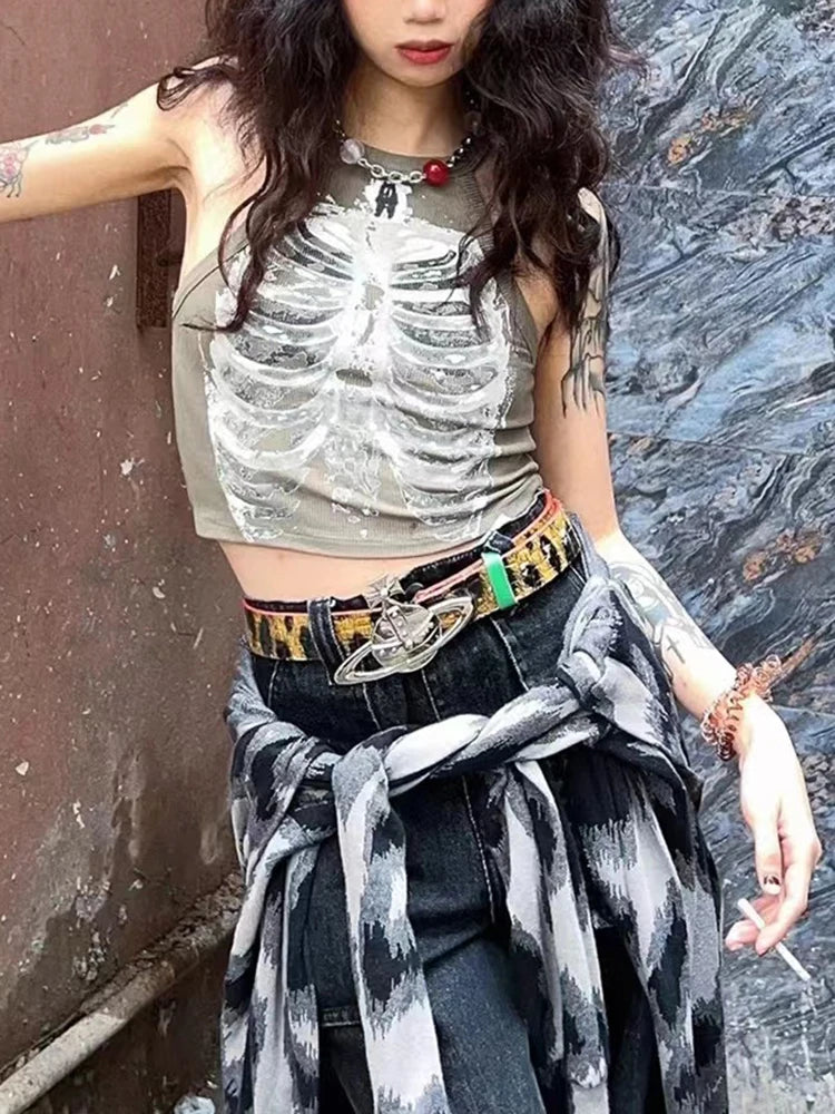 Cyber Retro X-ray Skeleton Crop
