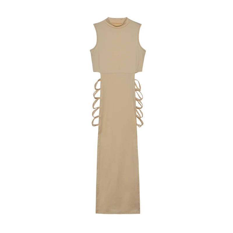 Criss Cross Fox Lady Sleeveless Dress,