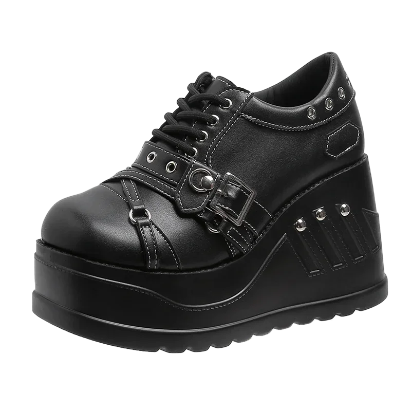 Gothic Mary Jane Strap Up Platforms