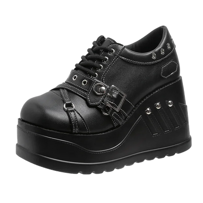 Gothic Mary Jane Strap Up Platforms