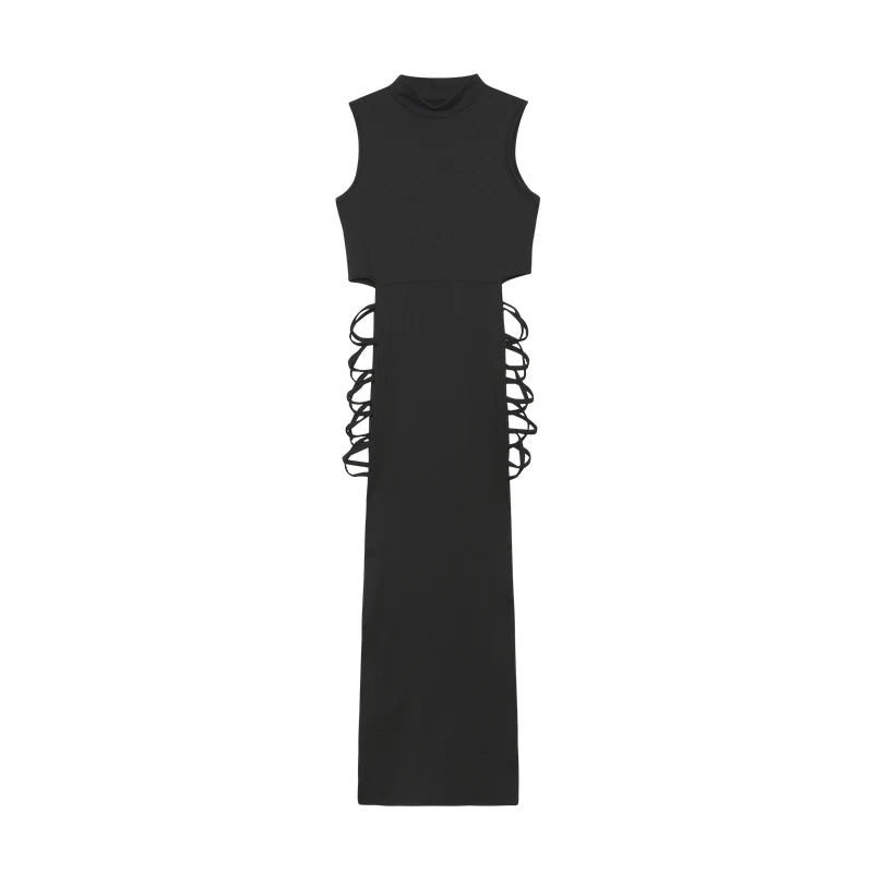 Criss Cross Fox Lady Sleeveless Dress,