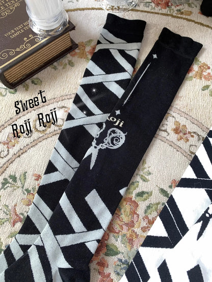 Scissors Lolita Over-the-knee Lace Bow Stockings