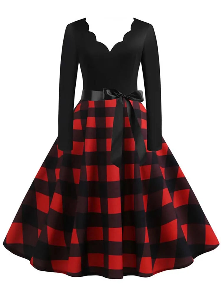 Vintage V Polka Dot Pin Up Dress