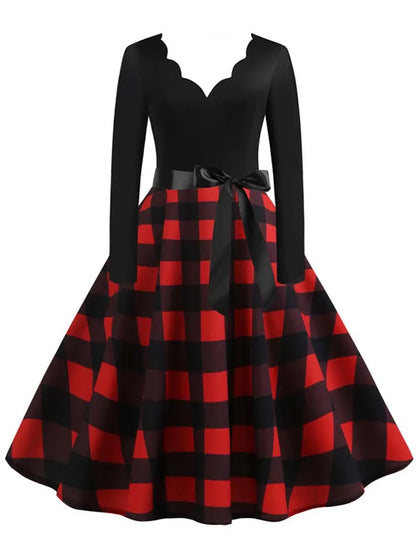 Vintage V Polka Dot Pin Up Dress