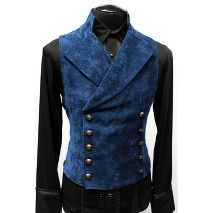 Gothic Vest Polyester Breast Waistcoat Double Vest Victorian Waistcoat
