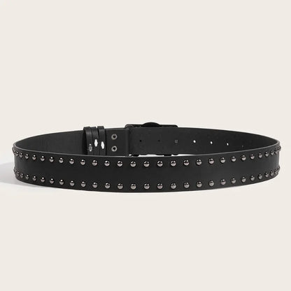 Rivet Black Jeans Unisex Belt Paw Skull Buckle Waistband