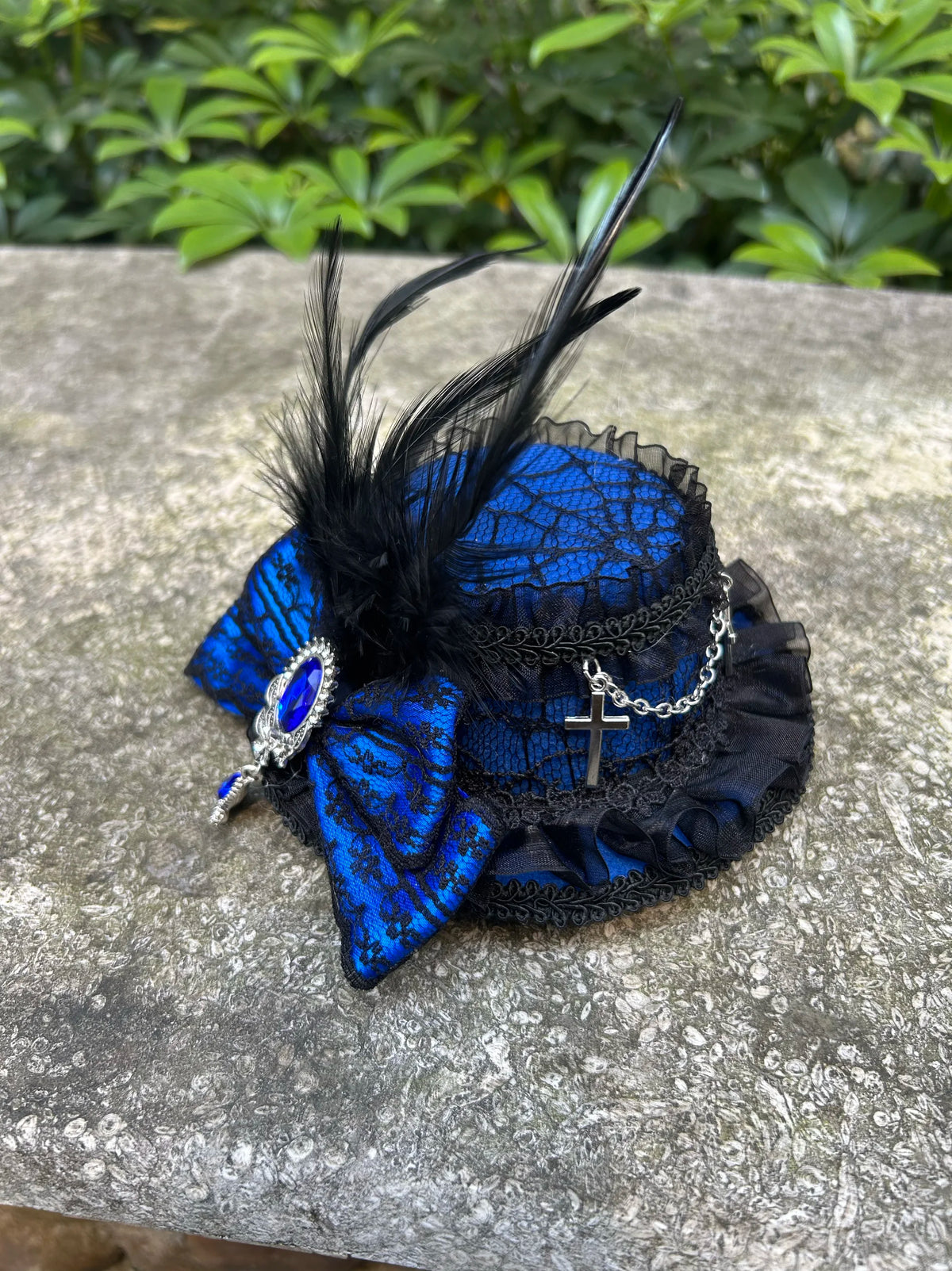 Lolita headpiece retro cross hair tophat