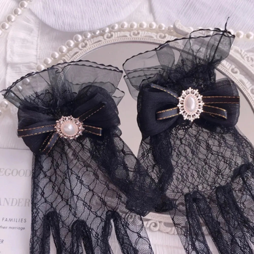 Tea Lady Mesh Bow Glove