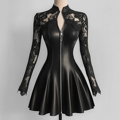 Warrior Rider PU Leather Bodycon Dresses