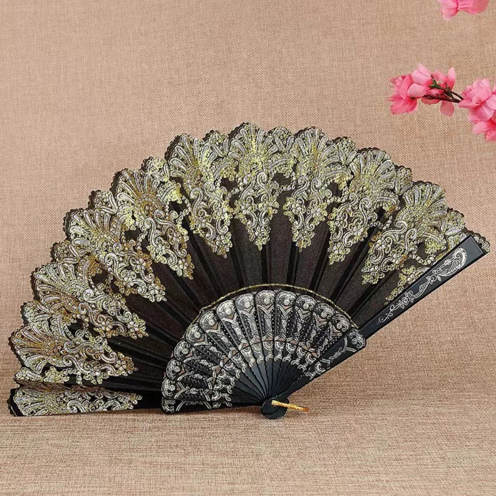 Gothic Victorian Lace Bamboo Fans