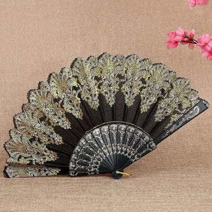 Gothic Victorian Lace Bamboo Fans